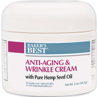 Baker's Best Anti-Aging and Wrinkle Cream with 100% Pure Hemp Seed Oil