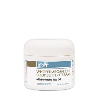 Baker's Best Whipped Argan Oil Body Butter Cream with 100% Pure Hemp Seed Oil