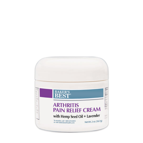 Baker's Best Arthritis Pain Relief Cream with Lidocaine, 100% Pure Hemp Seed Oil, and Lavender